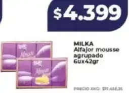 Supermayorista Vital Milka alfajor mousse agrupado oferta