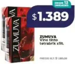 Supermayorista Vital Zumuva vino tinto tetrabrik oferta