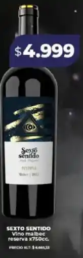 Supermayorista Vital Sexto sentido vino malbec reserva oferta