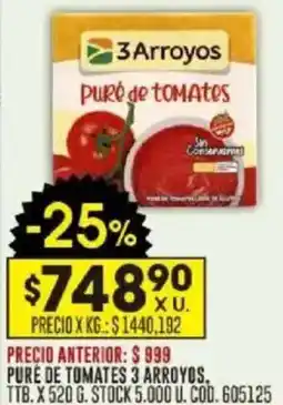 Coto Pure de tomates 3 arroyos ttb oferta