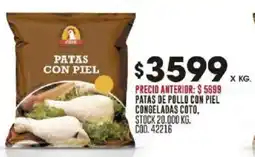Coto Patas de pollo con piel congeladas coto oferta