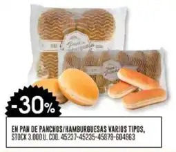 Coto En pan de panchos/hamburguesas varios tipos oferta