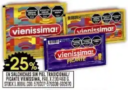 Coto En salchichas sin piel tradicional/ picante vienissima, paq. oferta