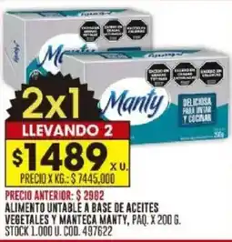 Coto Alimento untable a base de aceites vegetales y manteca manty, paq. oferta