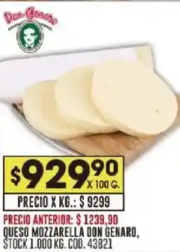 Coto Don genaro queso mozzarella oferta