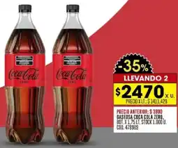 Coto Gaseosa coca cola zero, bot. oferta