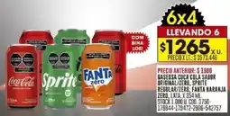 Coto Gaseosa coca cola sabor original/zero, sprite regular/zero, fanta naranja zero, lata. oferta