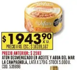 Coto Del mar la campagnola atun desmenuzado en aceite y agua lata oferta