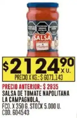 Coto La campagnola salsa de tomate napolitana fco. oferta