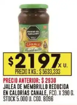 Coto Canale jalea de membrillo reducida en calorías fco. oferta