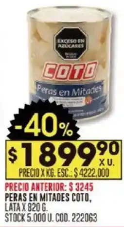 Coto Coto peras en mitades lata oferta