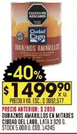 Coto Ciudad del lago duraznos amarillos en mitades lata oferta