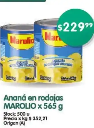 Supermercados Buenos Días Marolio Ananá rodajas x 565g oferta