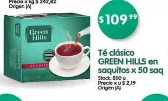 Supermercados Buenos Días Green Hills Tè clásico en saquitos x 50 saq oferta
