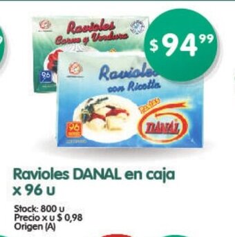 Supermercados Buenos Días Danal Ravioles en caja x 96 u oferta