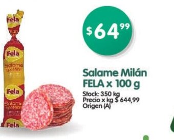 Supermercados Buenos Días Fela Salame Milán x 100g oferta