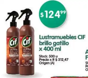 Supermercados Buenos Días CIF Lustramuebles brillo gatillo x 400ml oferta