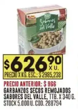Coto Sabores del Valle garbanzos secos remojados oferta