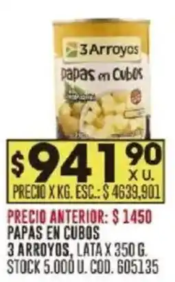 Coto 3 Arroyos papas en cubos oferta