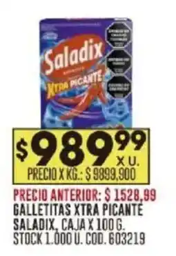 Coto Saladix galletitas xtra picante oferta