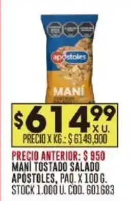Coto Apostoles mani tostado salado oferta