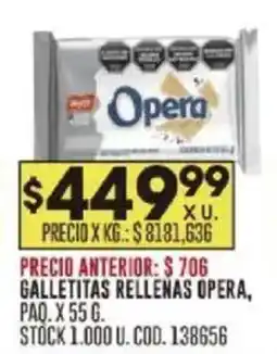 Coto Opera galletitas rellenas oferta