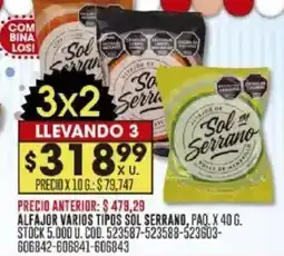 Coto Sol Serrano alfajor varios tipos oferta