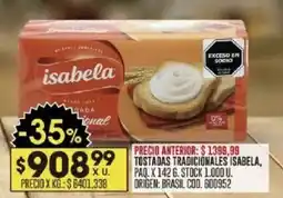 Coto Isabela tostadas tradicionales oferta