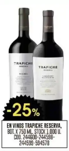 Coto Trapiche reserva vinos oferta