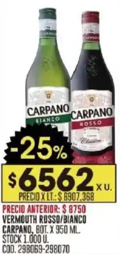 Coto Carpano vermouth rosso/blanco oferta