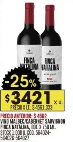 Coto Finca Natalina vino malbec/cabernet oferta