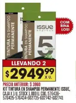 Coto Issue kit tintura en shampoo permanente oferta
