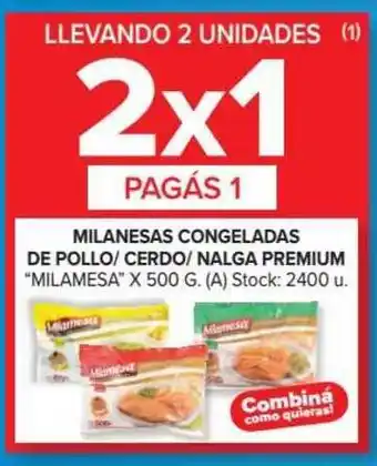 Carrefour Milanesas Congeladas De Pollo- Cerdo- Nalga Premium oferta