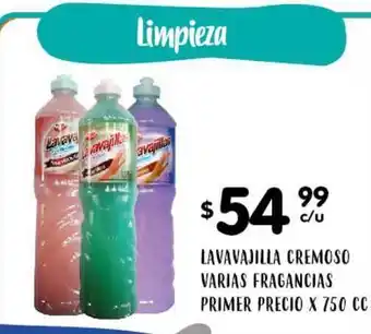 Supermercados Toledo Lavavajilla Cremoso varias Fragrancias Primer Precio x 750cc oferta