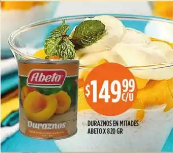 Supermercados Toledo Duraznos En Mitades Abeto x 820gr oferta