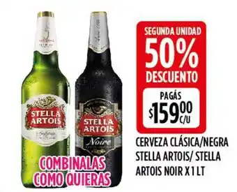 Supermercados Toledo Cerveza Clásica - Negra Stella Artois - Stella Artois Noir x 1lt oferta