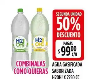 Supermercados Toledo Agua Gasificada Saborizada H2oh! x 2250cc oferta