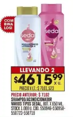 Coto Sedal shampoo/acon oferta
