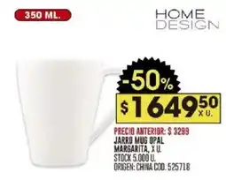 Coto Home Design jarro mug opal margarita oferta