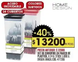 Coto Home Design set de cubiertos en frasco de plastico oferta