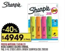 Coto Sharpie resaltadores colores oferta