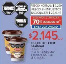 Carrefour La Serenisima dulce de leche clasico oferta