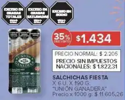 Carrefour Union Ganadera salsichas fiesta oferta