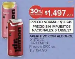 Carrefour Dr lemon aperitivo con alcohol oferta
