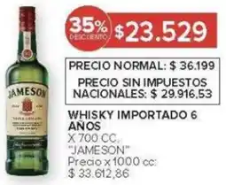 Carrefour Jameson whisky importado 6 años oferta