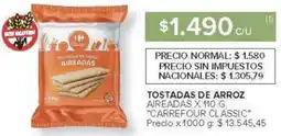 Carrefour Carrefour classic tostadas de arroz aireadas oferta
