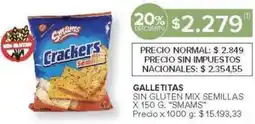 Carrefour Smams galle titas sin gluten mix semillas oferta
