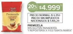 Carrefour Santa maría premezcla sin gluten panadería y repostería oferta
