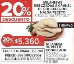 Carrefour Carrefour milanesa de pollo/ congelada oferta