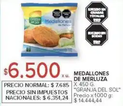 Carrefour Granja del sol medallones de merluza oferta